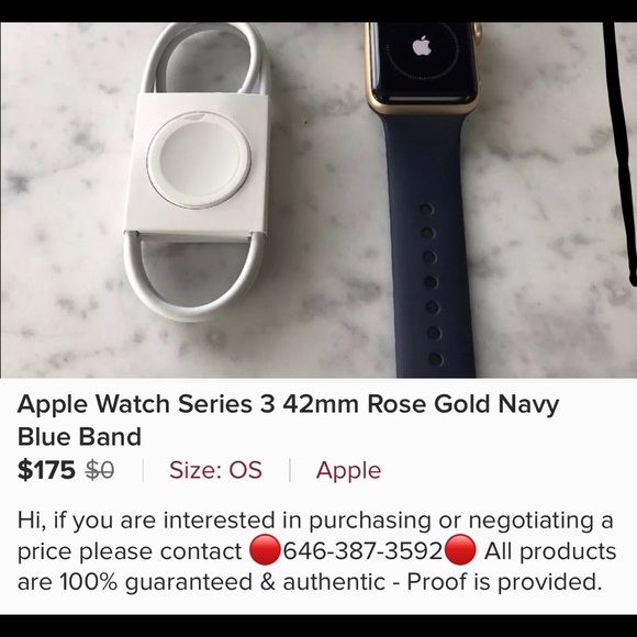 SCAM: APPLE WATCH SERIES 3 W/ # 646-387-3592 - Picture 2 of 7